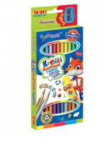 Kredki szkolne Bambino trójkątne dwustronne 24kol. temperówka